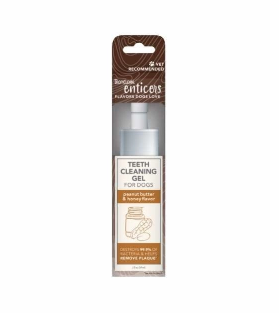 TropiClean Enticers - No Brushing Teeth Cleaning Gel for Dogs (Peanut Butter & Honey) pet housekeeping,dog mess kit