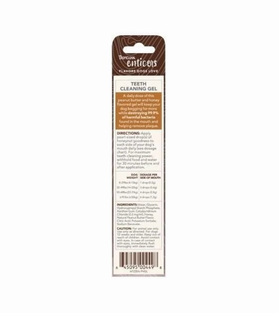 TropiClean Enticers - No Brushing Teeth Cleaning Gel for Dogs (Peanut Butter & Honey)
