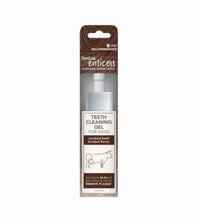 TropiClean Enticers - No Brushing Teeth Cleaning Gel for Dogs (Smoked Beef Brisket) pet coat care,skin health