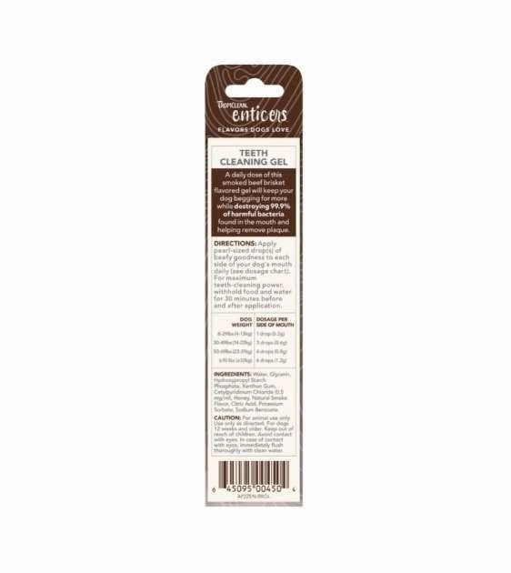 TropiClean Enticers - No Brushing Teeth Cleaning Gel for Dogs (Smoked Beef Brisket)