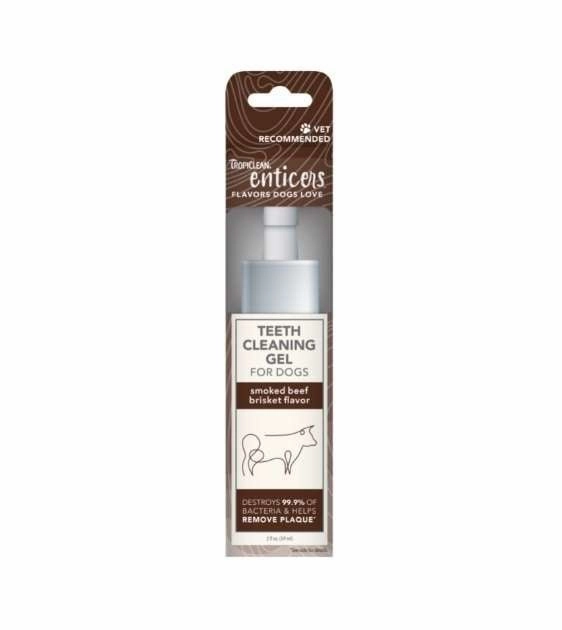 TropiClean Enticers - No Brushing Teeth Cleaning Gel for Dogs (Smoked Beef Brisket) dog immunity,pet immune support