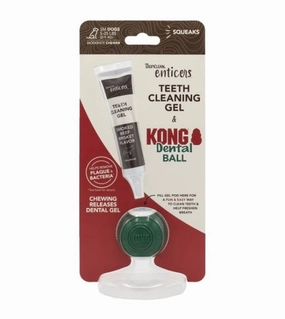 TropiClean Enticers Teeth Cleaning Gel & Kong Dental Ball Dog Toy Kit dog immunity,pet immune support
