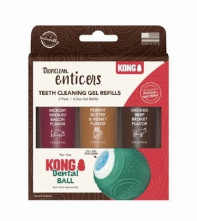TropiClean Enticers Teeth Cleaning Gel Refill Kit (3 pc) pet housekeeping,dog mess kit