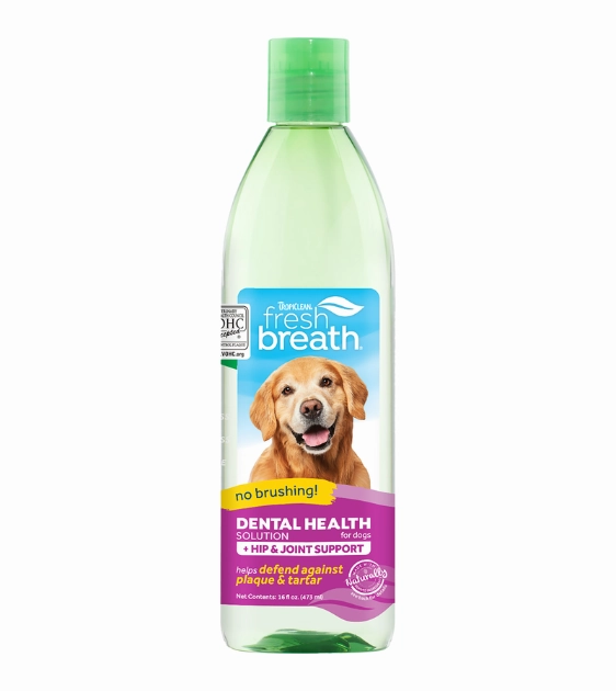 TropiClean Fresh Breath No Brushing Dental Health Solution for Dogs (Hip & Joint Support) dog immunity,pet immune support