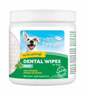 TropiClean Fresh Breath No Brushing Dental Wipes for Dogs (Mint) dog immunity,pet immune support