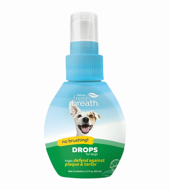 TropiClean Fresh Breath No Brushing Drops for Dogs pet coat care,skin health