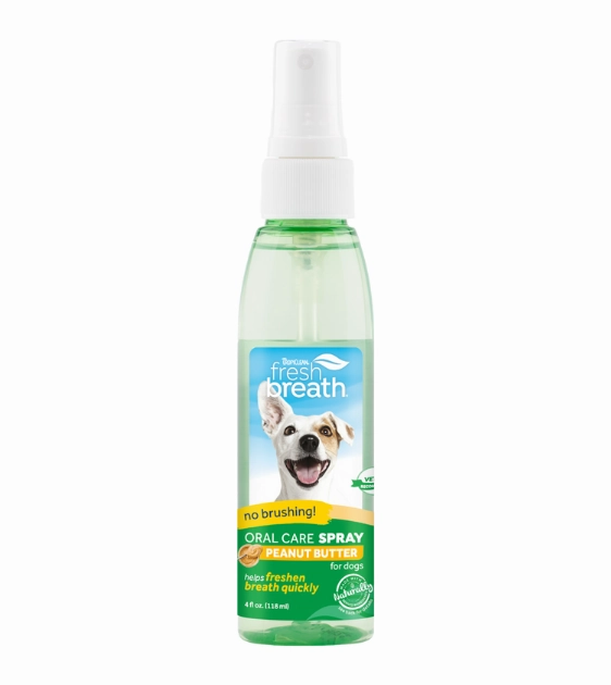 Tropiclean Fresh Breath No Brushing Oral Care Spray for Dogs (Peanut Butter) pet housekeeping,dog mess kit