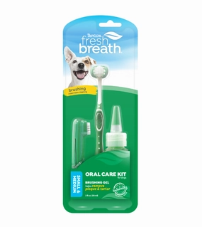 TropiClean Fresh Breath Oral Care Kit (Toothbrush, Finger Brush & Gel) for Dogs dog immunity,pet immune support