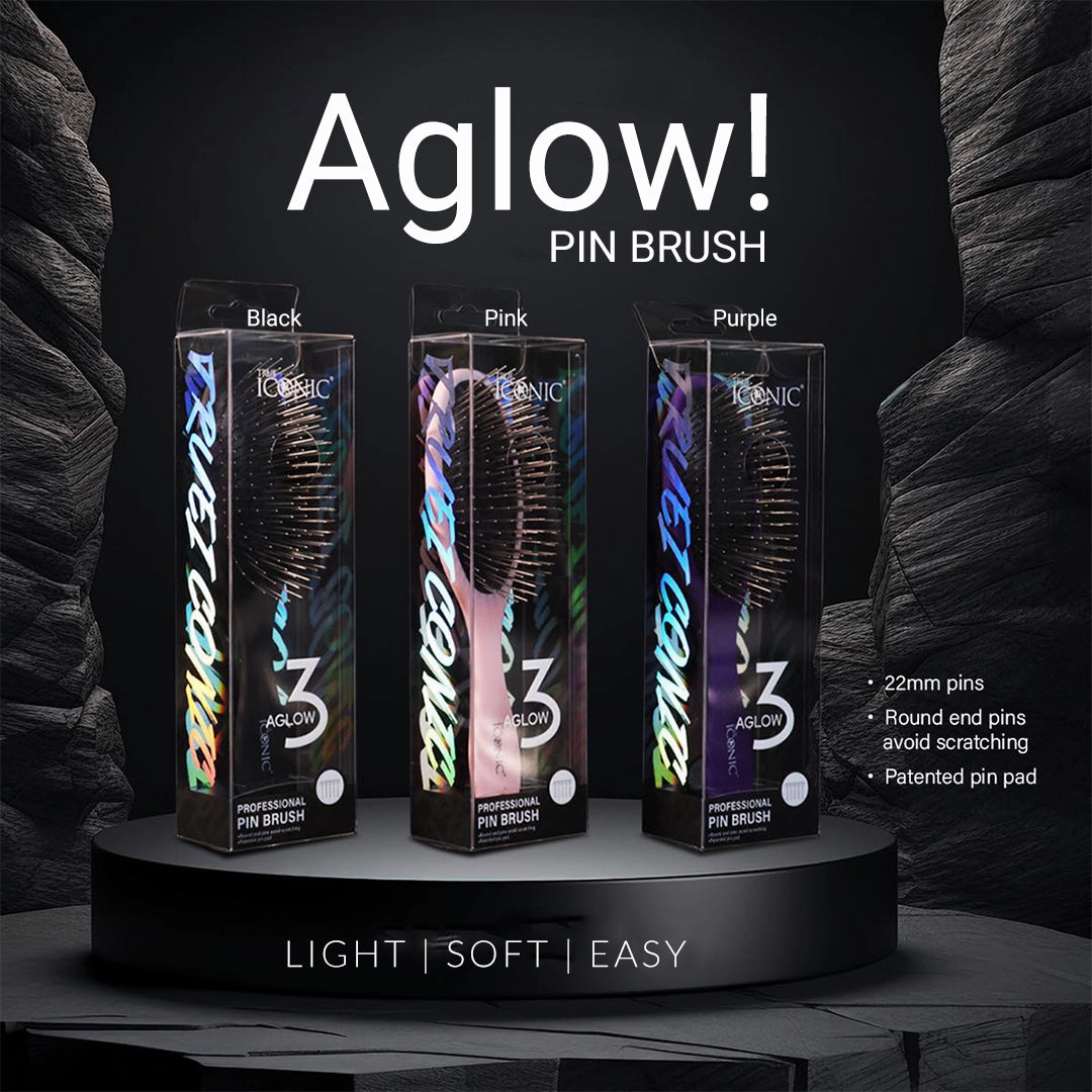 TRUE ICONIC AGLOW No.3 Professional Pin Brush (Black)