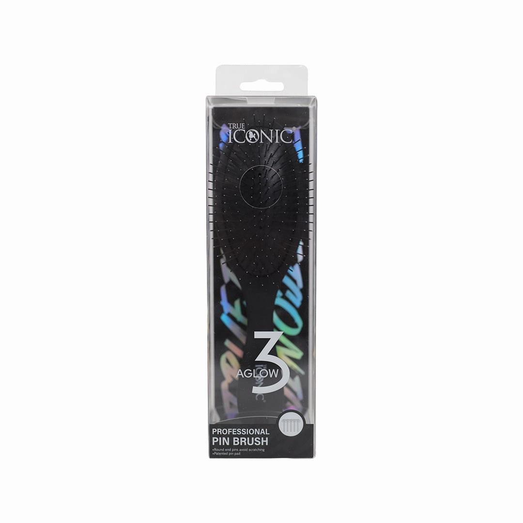 TRUE ICONIC AGLOW No.3 Professional Pin Brush (Black)