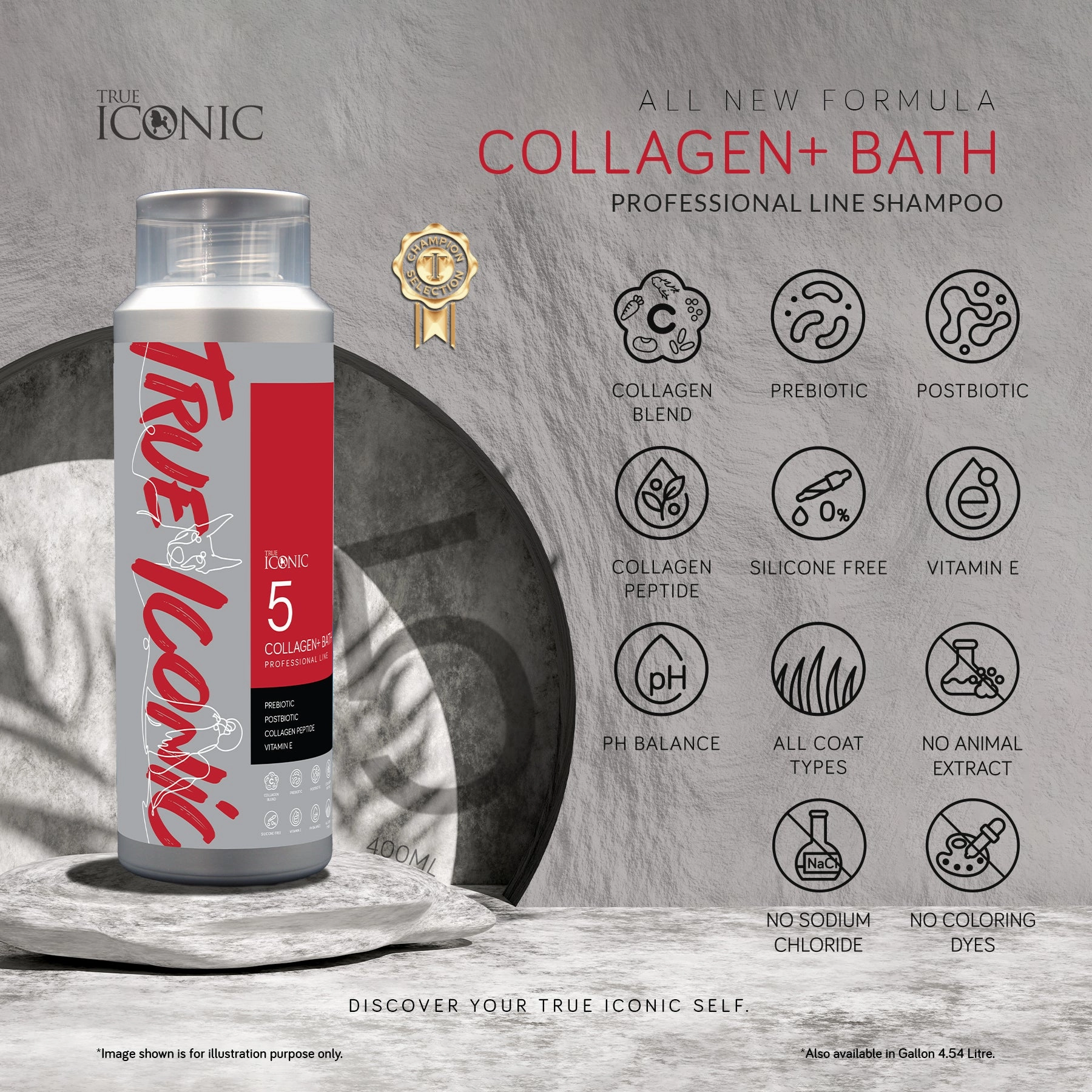 TRUE ICONIC Collagen  Bath Multi Moisturizing Agents Shampoo for Dogs