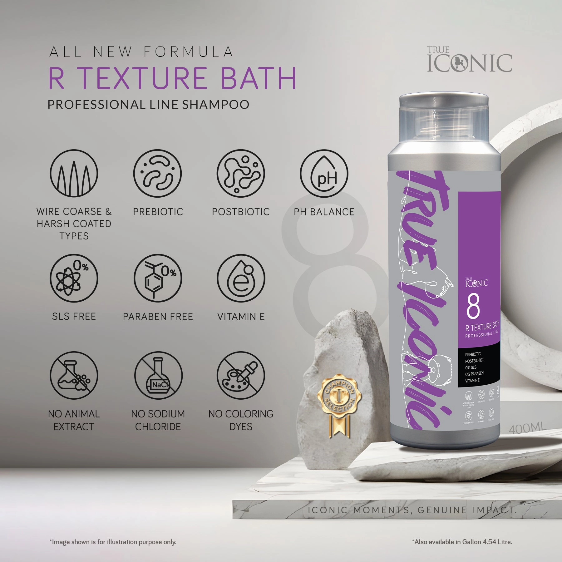 TRUE ICONIC R Texture Bath Ultra Rough Texture Shampoo for Dogs