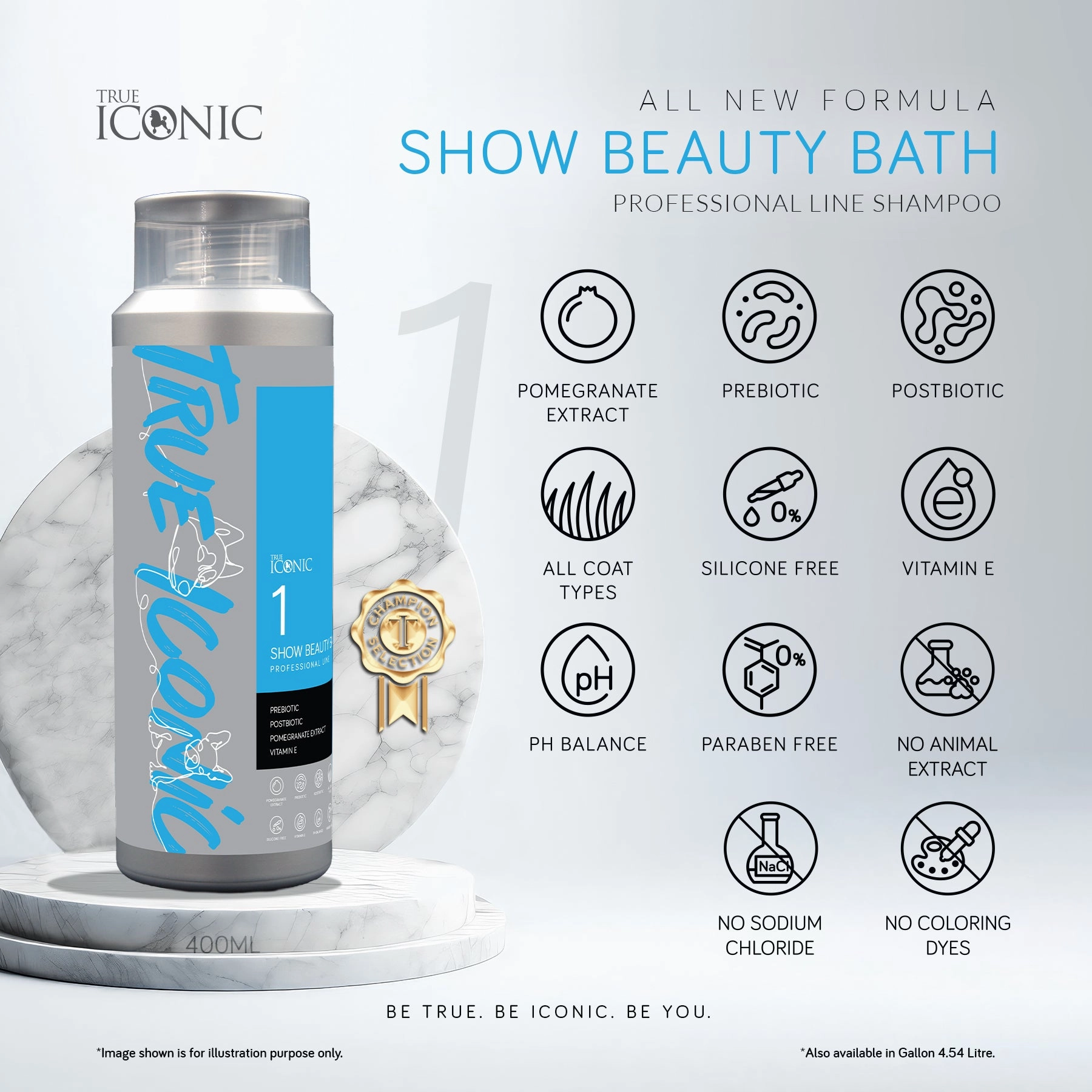 TRUE ICONIC Show Beauty Bath Brightening Shampoo for Dogs