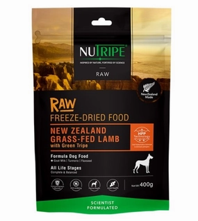 TRY & BUY: Nutripe Raw Freeze Dried Dog Food (NZ Grass-Fed Lamb with Green Tripe) freeze-dried dog food,lightweight pet food