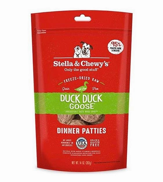 TRY & BUY: Stella & Chewys Freeze Dried Duck Duck Goose Dinner Patties Dog Food freeze-dried dog food,lightweight pet food