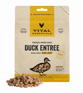 TRY & BUY: Vital Essentials Freeze Dried Raw MINI NIBS Dog Food (Duck) freeze-dried dog food,lightweight pet food