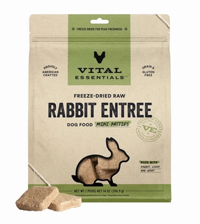 TRY & BUY: Vital Essentials Freeze Dried Raw MINI PATTIES Dog Food (Rabbit) freeze-dried dog food,lightweight pet food