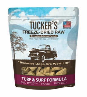 Tucker's Complete & Balanced Freeze-Dried Raw Dog Food (Turf & Surf) freeze-dried dog food,lightweight pet food