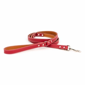 Tuscan Leather Dog Leash Bright Red dog mobility,outdoor pet aid