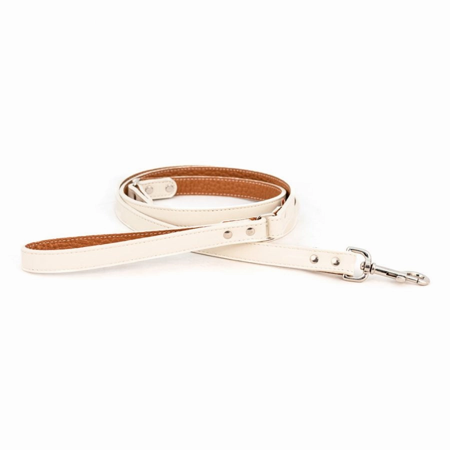 Tuscan Leather Dog Leash White dog mobility,outdoor pet aid
