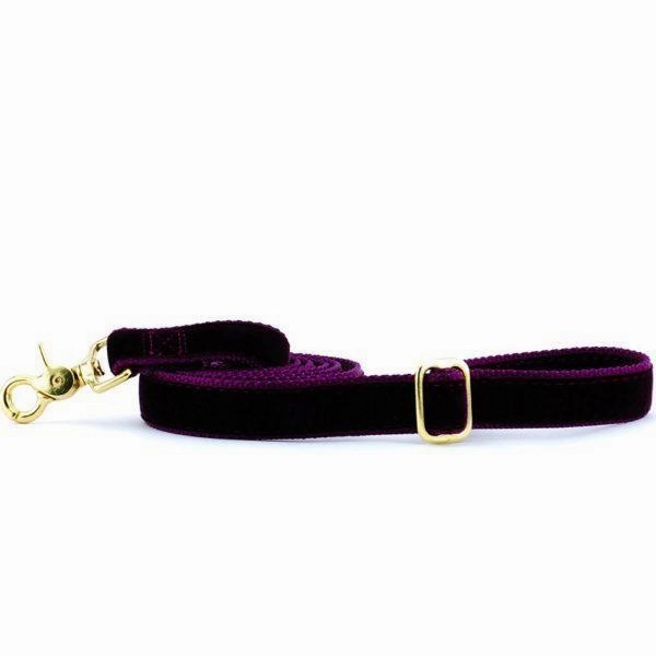 Velvet Dog Leash Burgundy