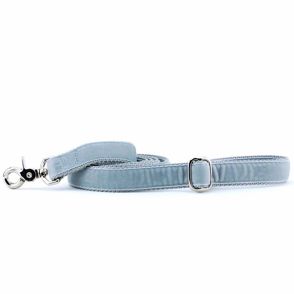 Velvet Dog Leash Silver