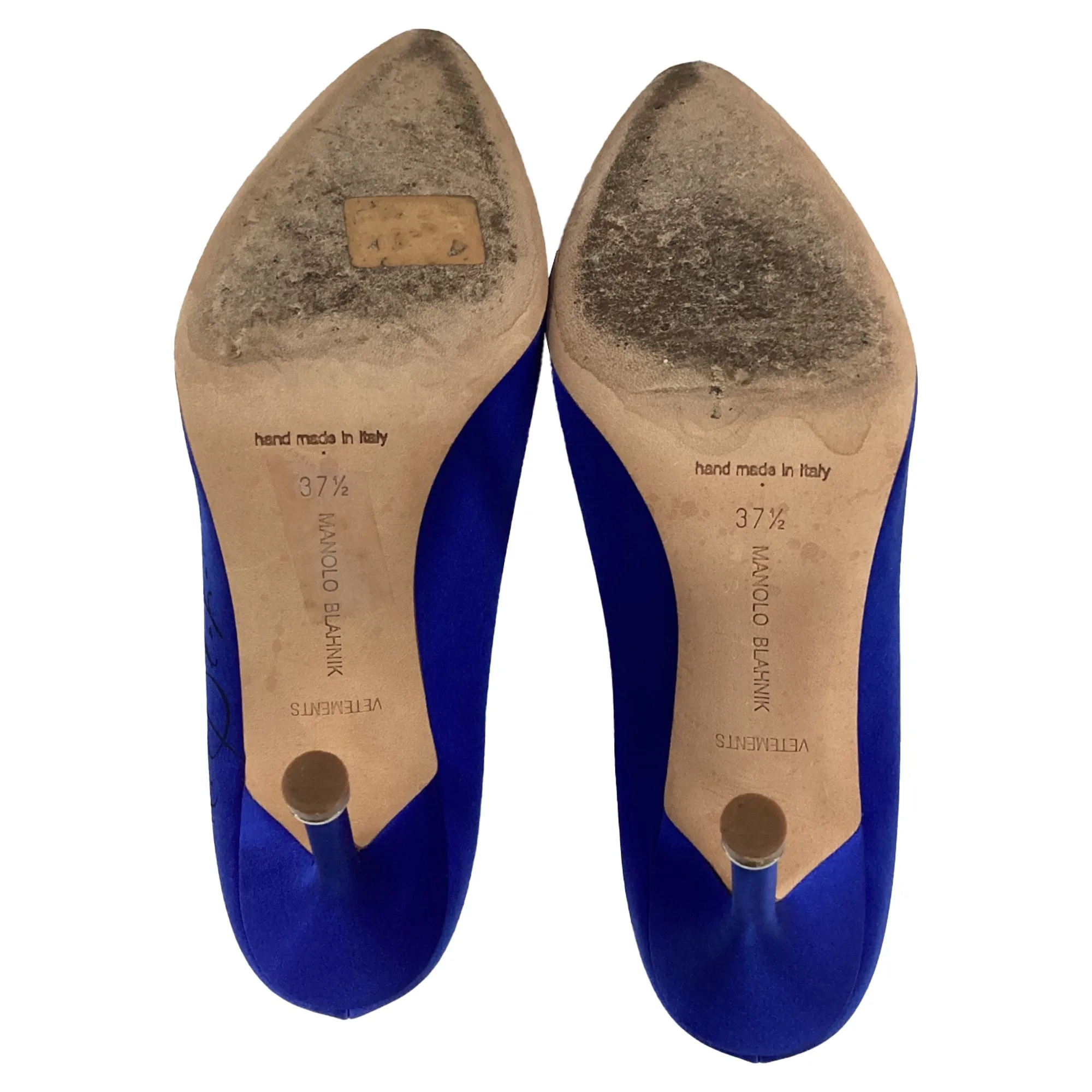 Vetements x Manolo Blahnik Signed Pointed Pumps in Blue Satin Shoes_Manolo-Blahnik
