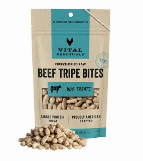 Vital Essentials Freeze Dried Raw Dog Treats (Beef Tripe Bites) freeze-dried dog food,lightweight pet food