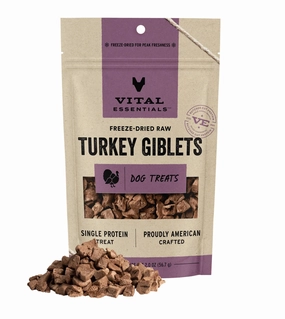 Vital Essentials Freeze Dried Raw Dog Treats (Turkey Giblets) freeze-dried dog food,lightweight pet food