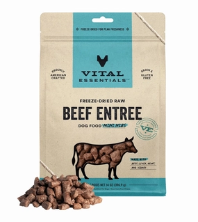 Vital Essentials Freeze Dried Raw MINI NIBS Dog Food (Beef) freeze-dried dog food,lightweight pet food