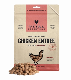 Vital Essentials Freeze Dried Raw MINI NIBS Dog Food (Chicken) freeze-dried dog food,lightweight pet food