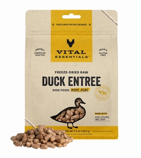 Vital Essentials Freeze Dried Raw MINI NIBS Dog Food (Duck) freeze-dried dog food,lightweight pet food