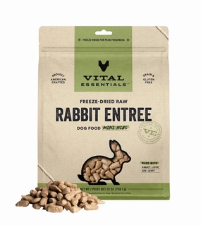 Vital Essentials Freeze Dried Raw MINI NIBS Dog Food (Rabbit) freeze-dried dog food,lightweight pet food
