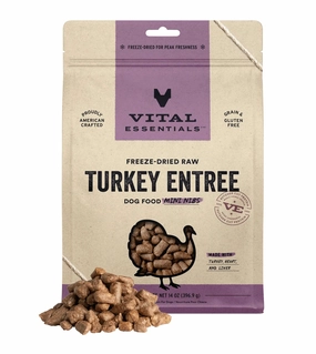 Vital Essentials Freeze Dried Raw MINI NIBS Dog Food (Turkey) freeze-dried dog food,lightweight pet food