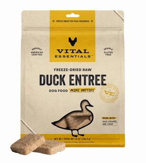 Vital Essentials Freeze Dried Raw MINI PATTIES Dog Food (Duck) freeze-dried dog food,lightweight pet food
