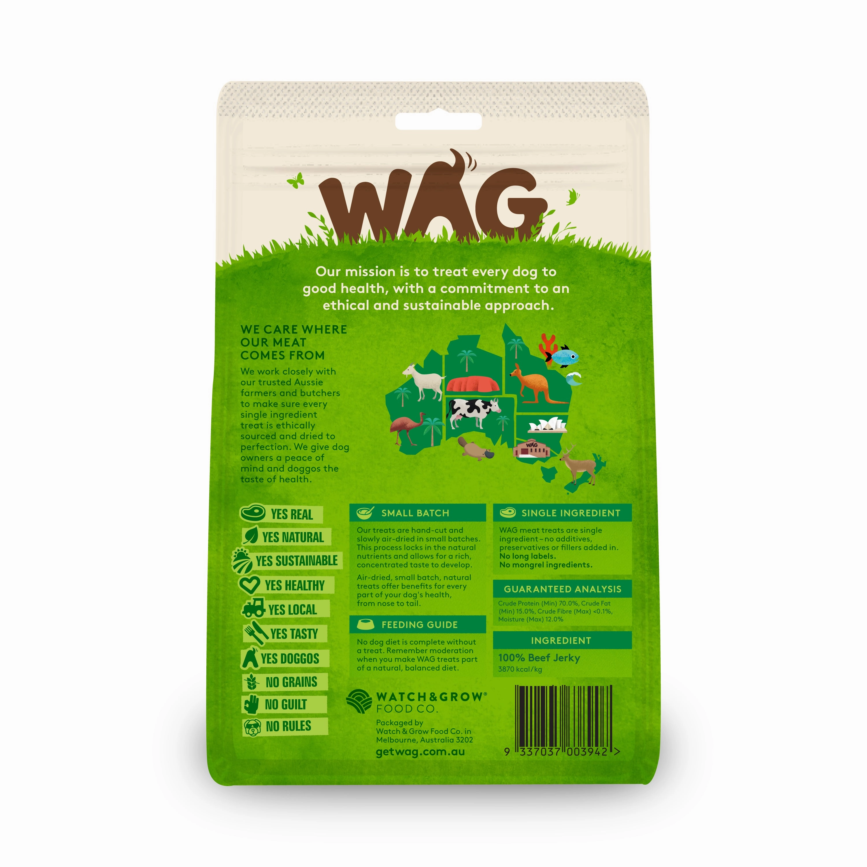 WAG - Beef Jerky Dog Treat (200g)