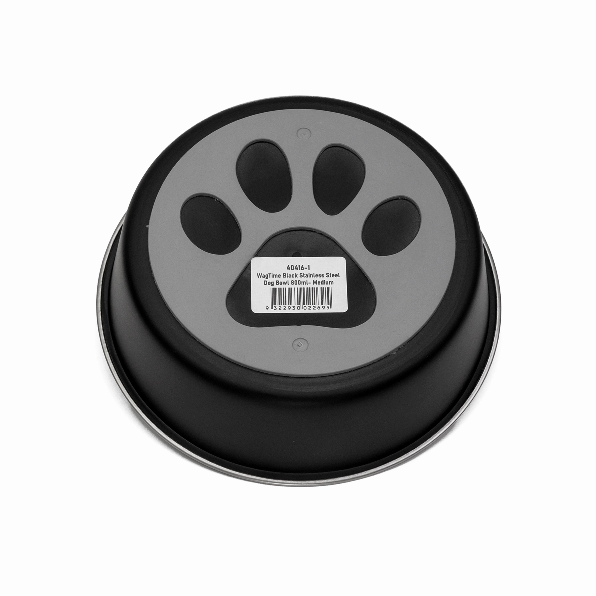 WagTime - Black Stainless Steel Dog Bowl (Medium)