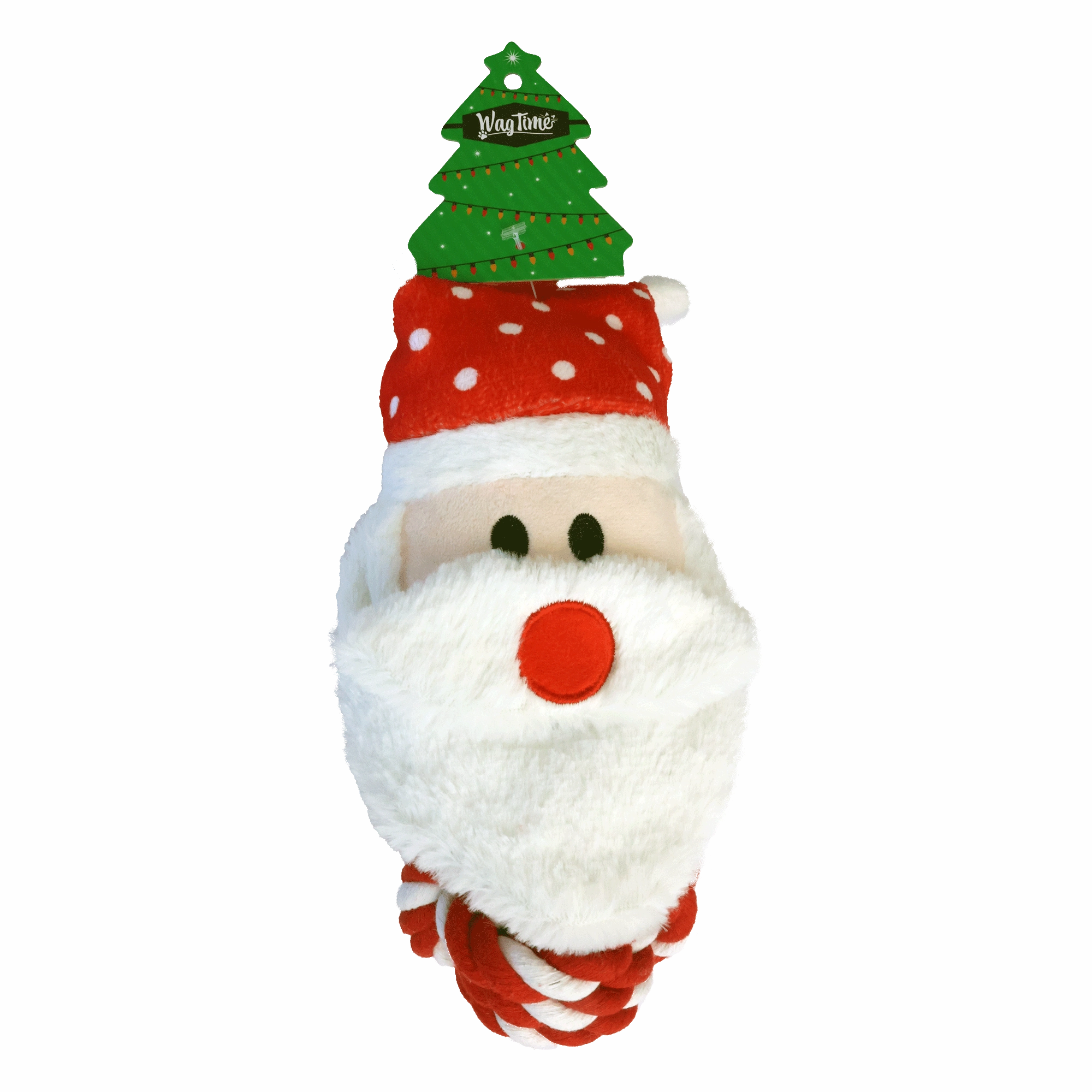WagTime - Christmas Rope Ball Santa (28cm)