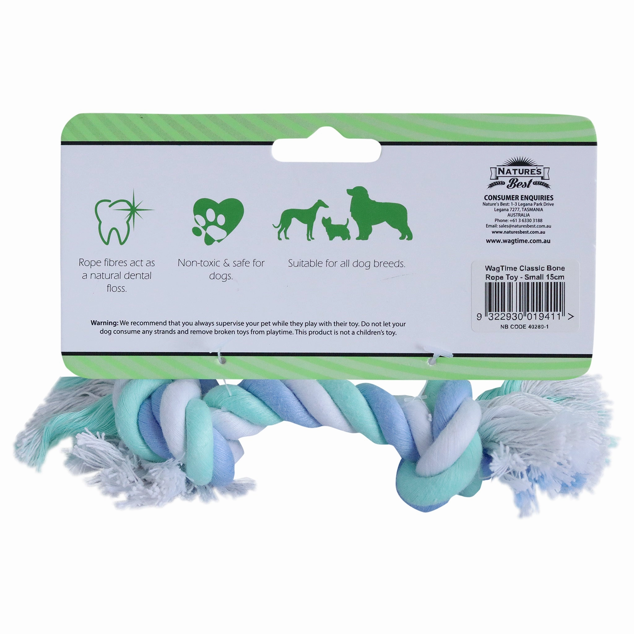 WagTime - Classic Bone Rope Toy (15cm)