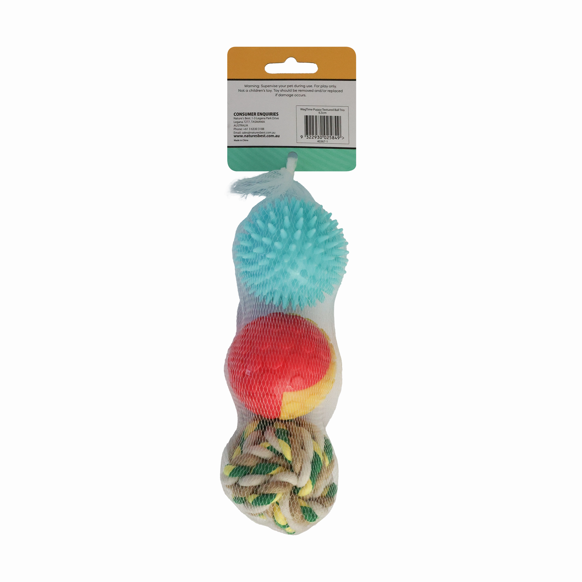 WagTime - Puppy Textured Ball Trio (6.5cm)