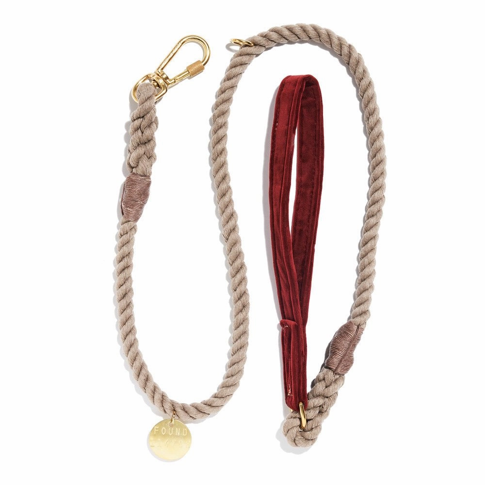 Washable Velvet Dog Leash Burgundy dog mixer,pet meal booster