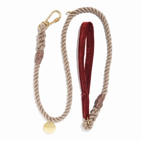 Washable Velvet Dog Leash Burgundy dog mixer,pet meal booster