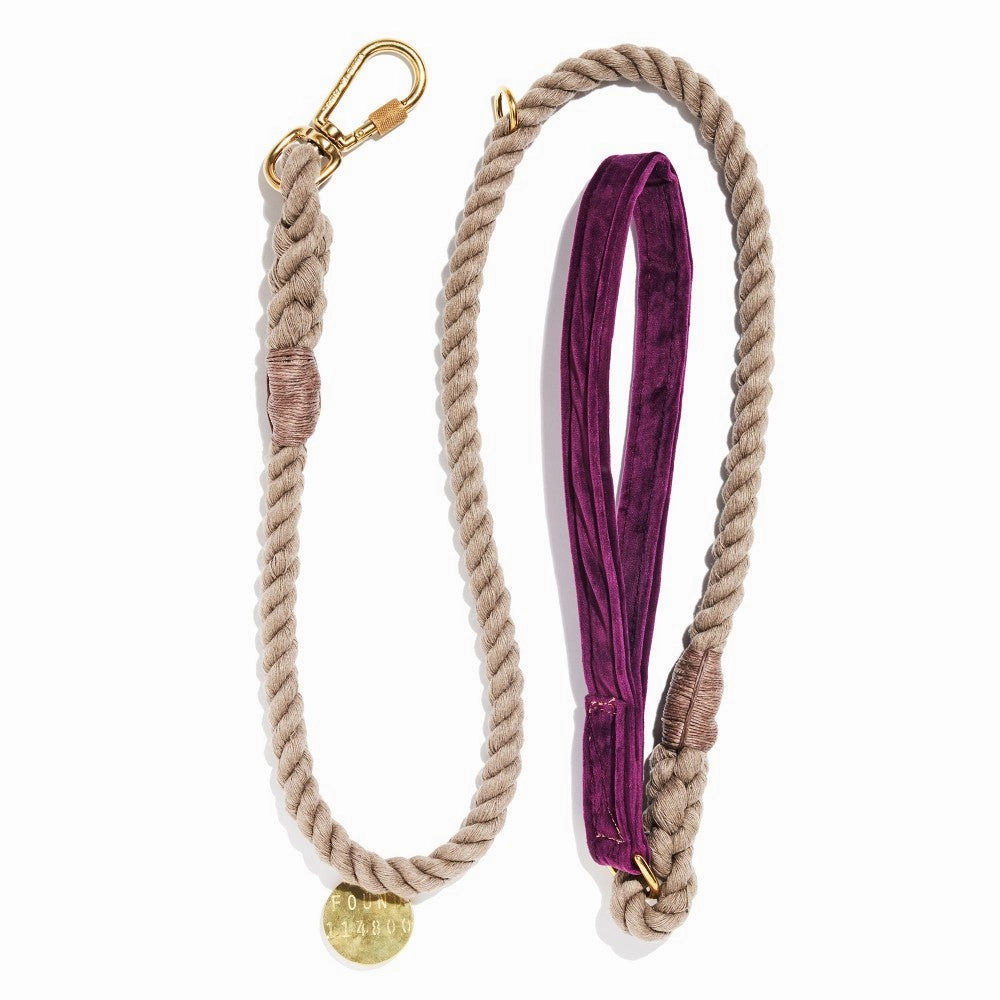 Washable Velvet Dog Leash Purple dog mixer,pet meal booster
