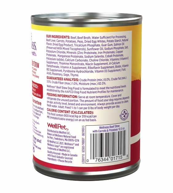 Wellness Complete Health Grain-Free Beef Stew with Carrots & Potatoes in Savory Gravy Wet Dog Food