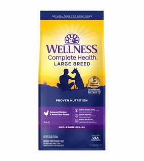 Wellness Complete Health Large Breed Wholesome Grains Adult Dry Dog Food (Deboned Chicken & Brown Rice Recipe) large breed food,big dog food