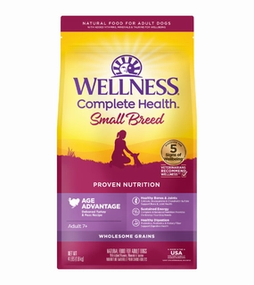 Wellness Complete Health Small Breed Age Advantage Adult 7  Wholesome Grains Senior Dry Dog Food (Deboned Turkey & Peas Recipe) dog shampoo,bathing supplies