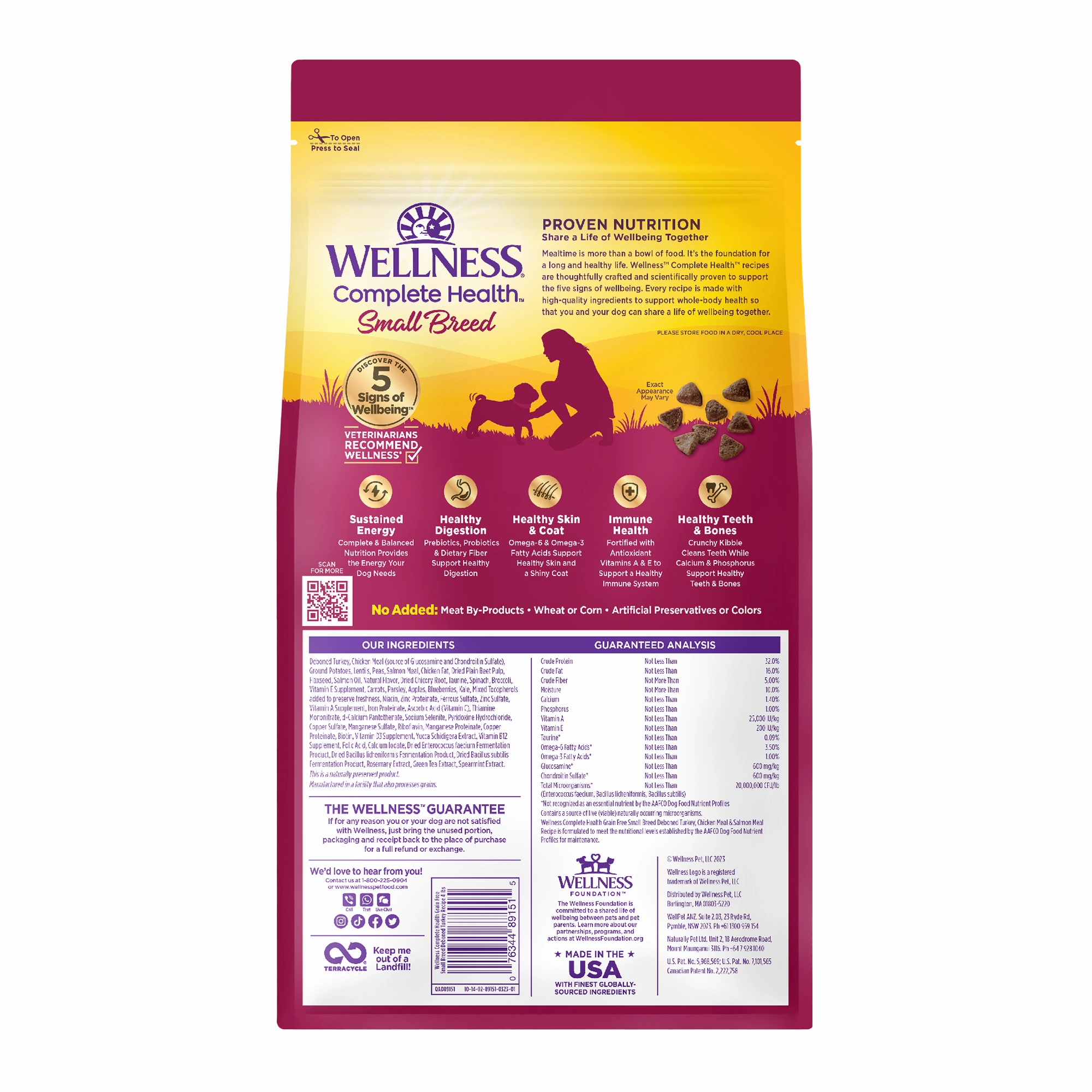 Wellness Complete Health Small Breed Grain Free Dry Dog Food (Deboned Turkey, Chicken Meal & Salmon Meal Recipe)