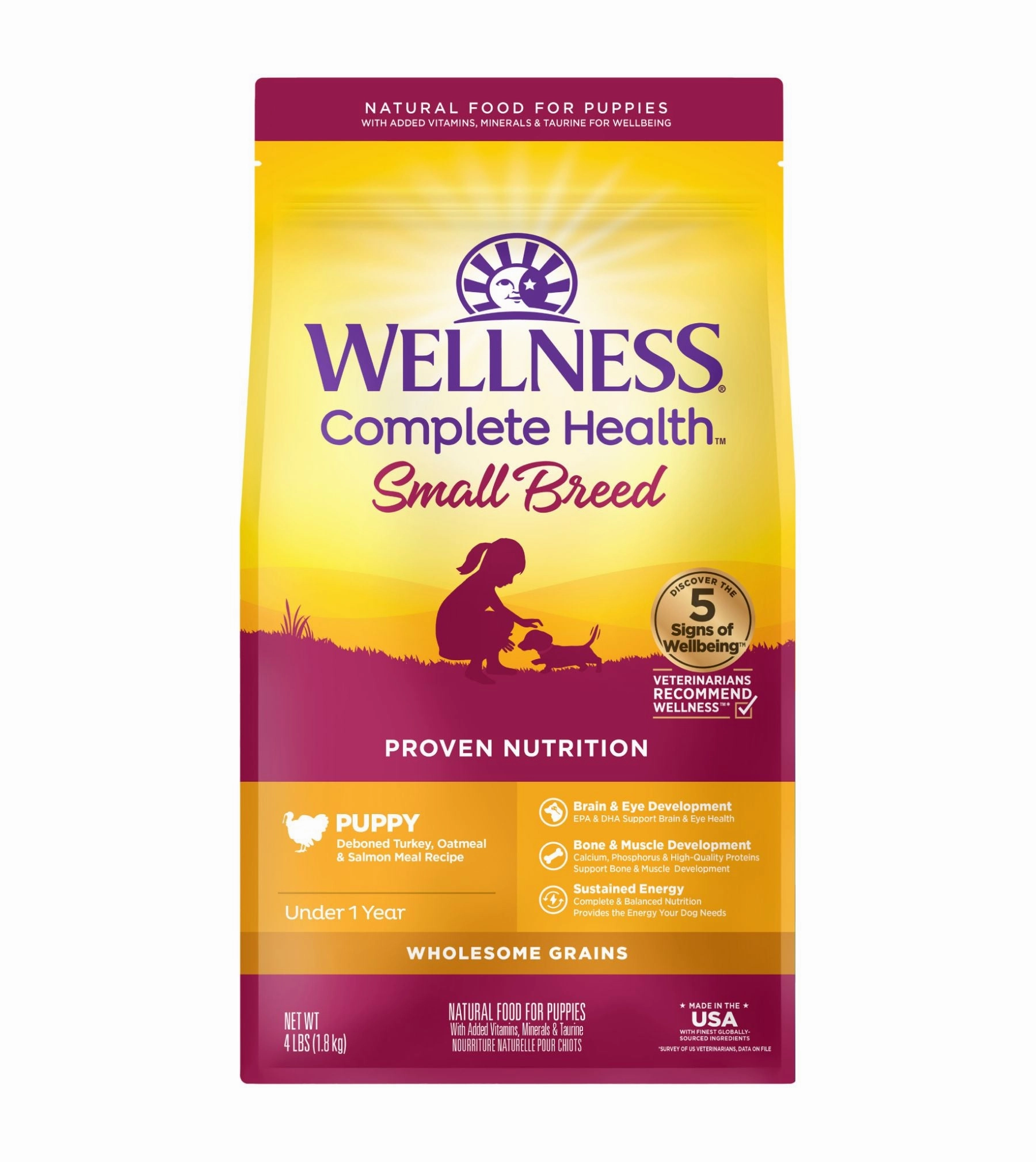Wellness Complete Health Small Breed Puppy (Deboned Turkey, Oatmeal & Salmon Meal) Dog Food small breed food,tiny dog food