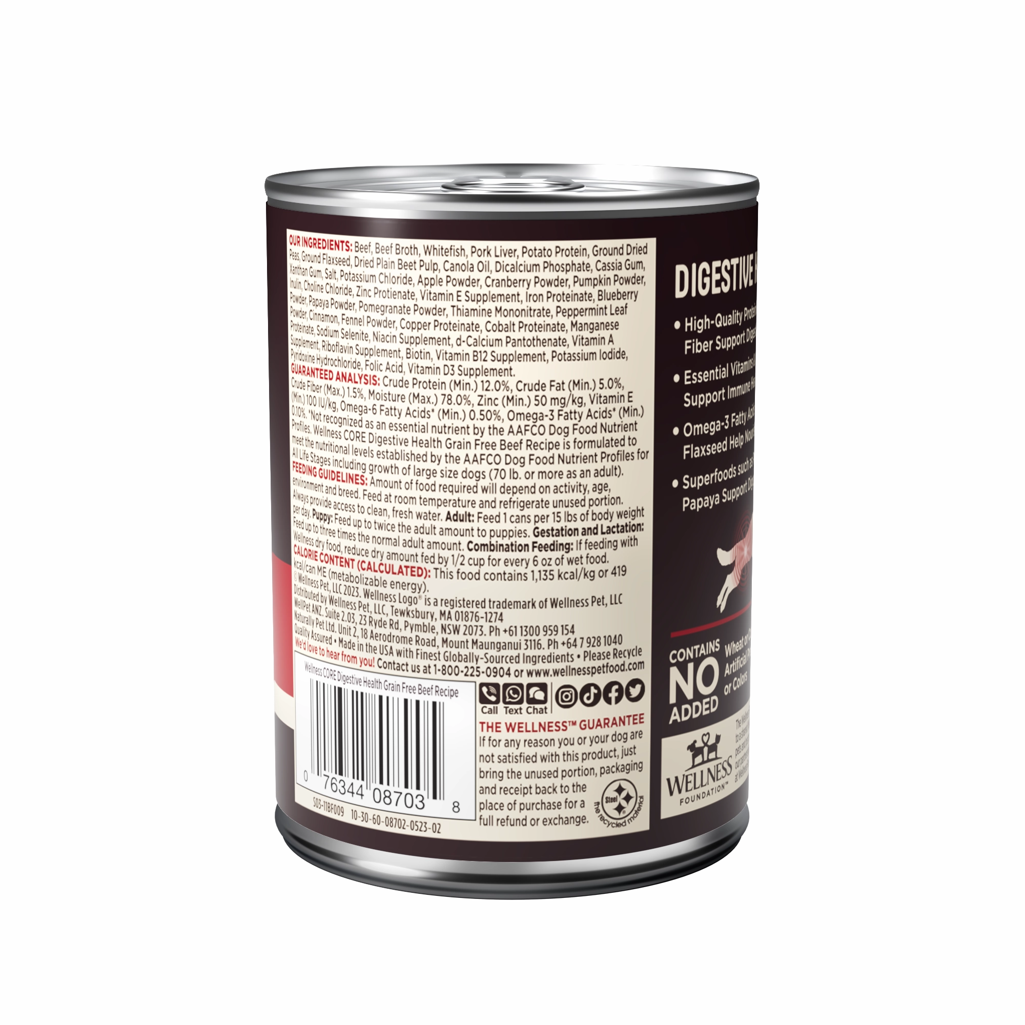 Wellness Core Digestive Health Grain Free Wet Dog Food (Beef Recipe)