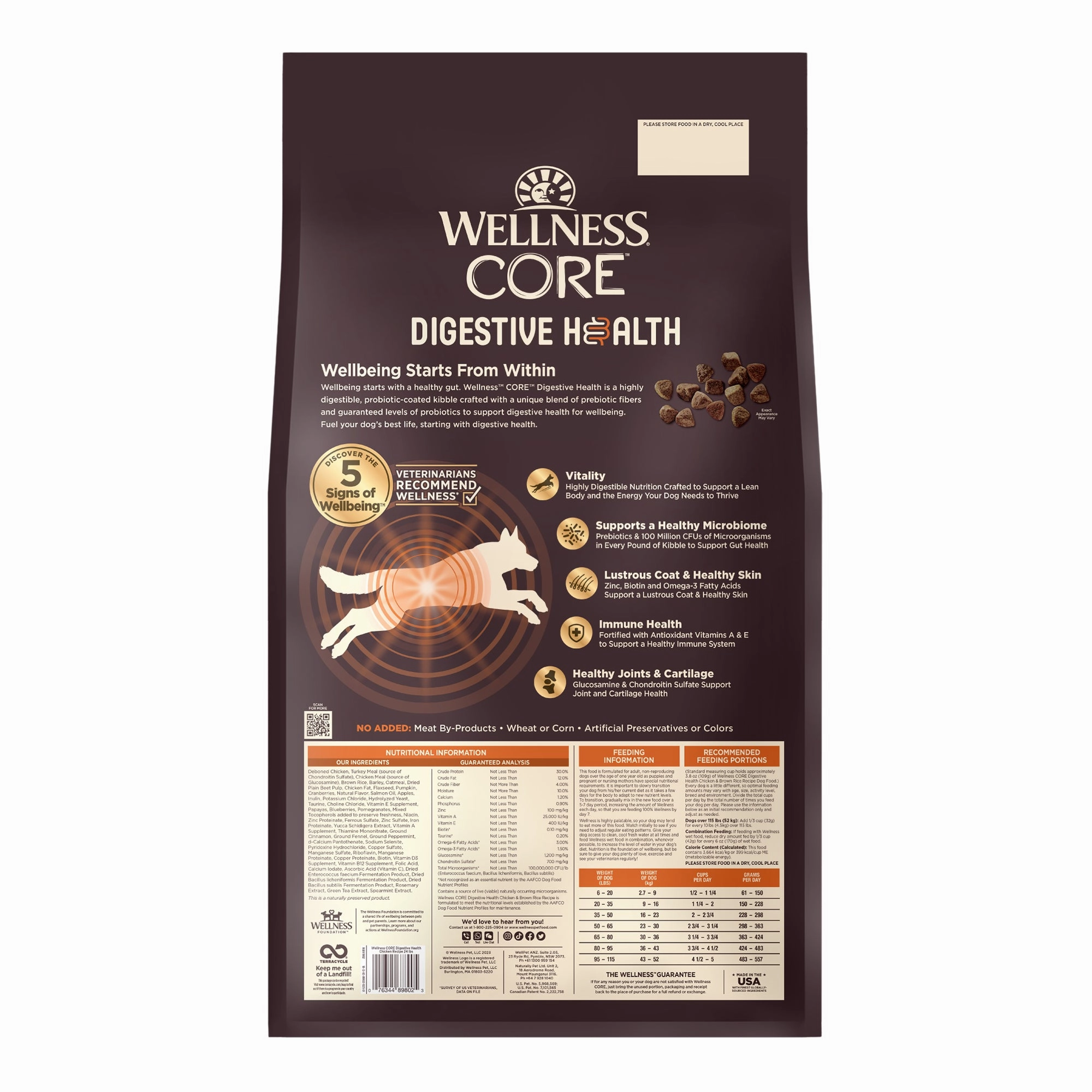 Wellness CORE Digestive Health Wholesome Grains Adult Dry Dog Food (Chicken & Brown Rice Recipe)